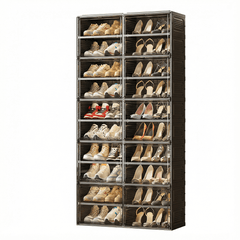 Stackable Eco-Material Shoe Cabinet with Modular Storage System