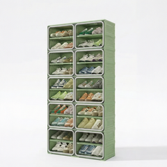 Stackable Eco-Material Shoe Cabinet with Modular Storage System