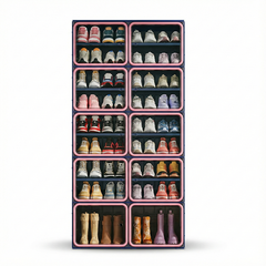 Stackable Eco-Material Shoe Cabinet with Modular Storage System